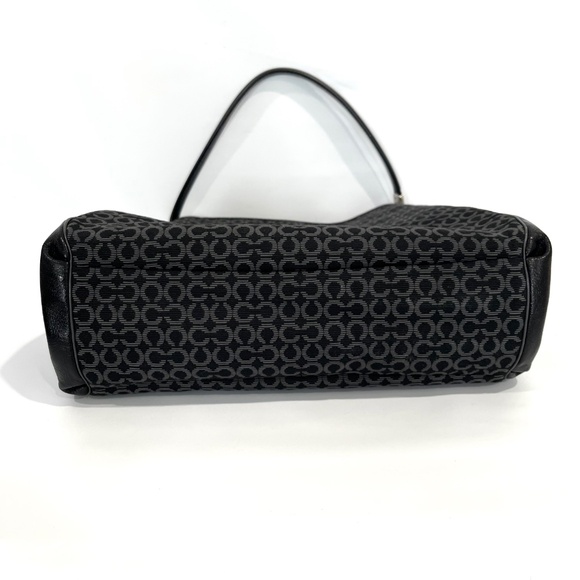 Coach Black Madison Op Art Needlepoint Phoebe Shoulder Bag Satchel - Picture 4 of 12